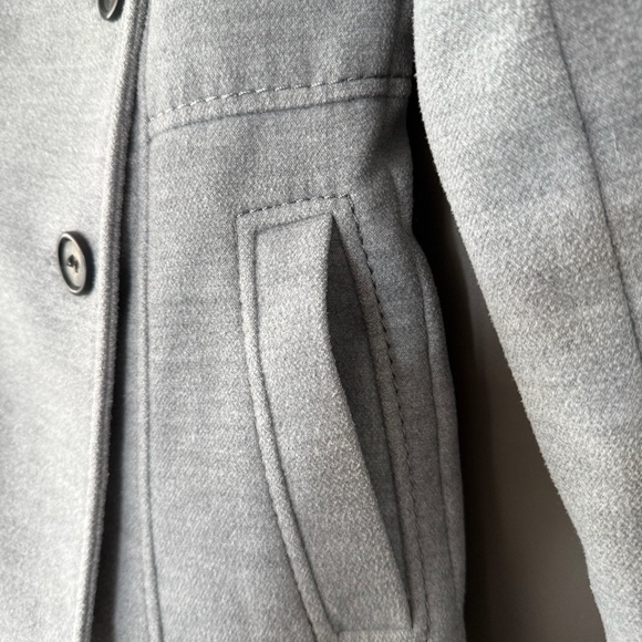 Grey Double Breasted Pea Coat - Picture 3 of 13